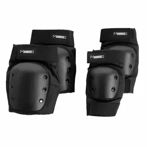 Movino Universal Kids Durable Protector set for elbows (20x12cm) and knees (20x13cm) size L Black