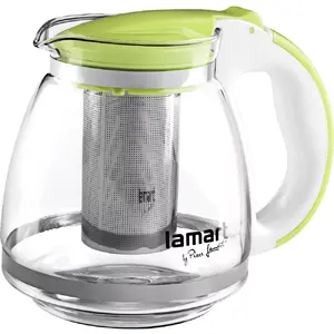 Infuser Glass Teapot LAMART LT7028 — Glass and Plastic, Ø13 cm, H155 mm, Green