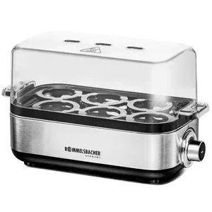 Rommelsbacher ER 600 olu vārāmais 6 ola(-s) 400 W Nerūsējošs tērauds, Caurspīdīgs