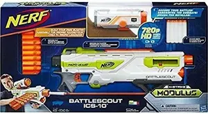 Toy Blaster HASBRO Nerf BattleScout ICS-10 FFP B1756F030 – foam dart blaster, single-shot, tactical rail
