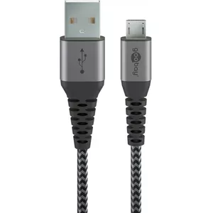 USB Cable Wentronic 49283 Micro-USB B USB A 2m Black Grey