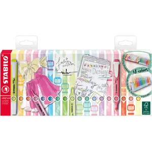 Pastāvīgo marķieru komplekts Stabilo swing cool Deskset — 18 gab., daudzkrāsains, līnijas biezums no 1 mm