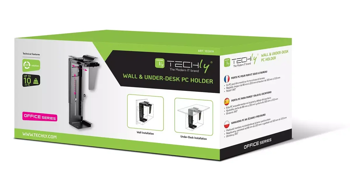 Techly ICA-CS-66 Under Desk CPU Holder Photo 4