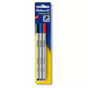 Pelikan Fineliner 96 Fine Melns Zils Sarkans 3 gab 0.4 mm