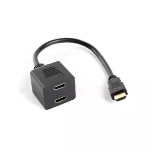 HDMI video splitter LANBERG AD-0019-BK — 2x HDMI outputs, Full HD 1920x1080, 0.2 m cable, black