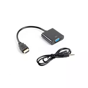 Lanberg AD-0017-BK видео кабель адаптер 0,2 m VGA (D-Sub) HDMI Тип A (Стандарт) Черный