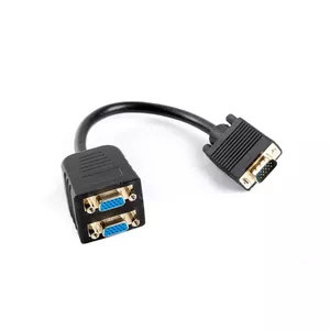 VGA adapter cable LANBERG AD-0020-BK — 0.2 m, VGA (D-Sub) to 2× VGA (D-Sub), black
