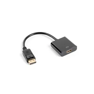 Lanberg AD-0009-BK видео кабель адаптер 0,1 m DisplayPort HDMI Тип A (Стандарт) Черный