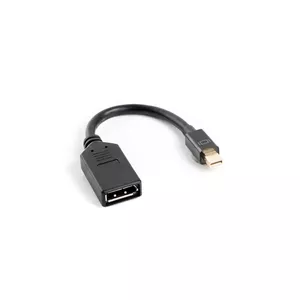 LANBERG DisplayPort cable AD-0003-BK — Mini DisplayPort (male) to DisplayPort (female), 0.12 m, DP 1.0, black