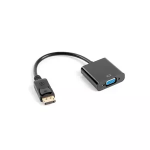 Видеоадаптер LANBERG AD-0002-BK — VGA (гнездо) на DisplayPort (штекер), 0.2 м, 1920×1200@60 Гц, DP 1.1a, чёрный