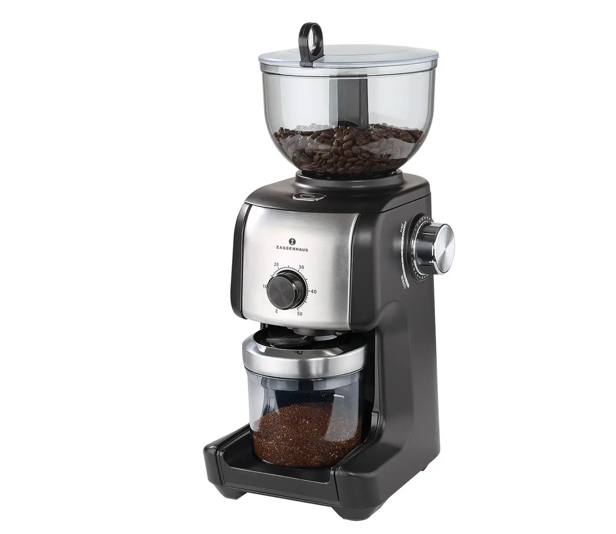 Zassenhaus Arabica dzirnaviņas melnā, sudraba un