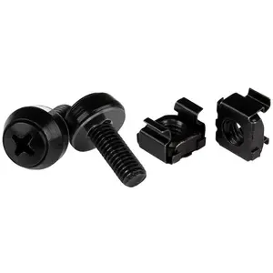 Skrūves un rāmja uzgriežņi StarTech M6 x 12 mm — 50 gab., melni