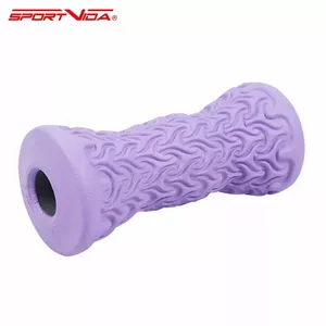 SportVida EVA putu Masāžas rullis un Vingrošanas cilindrs (16cm garš/ 7.5cm diametrs) Violets
