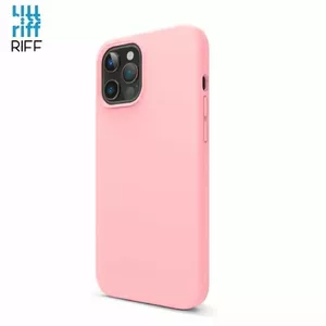 Aizmugures silikona maciņš Riff priekš Apple iPhone 12 / 12 Pro — plāns, mīksts, rozā