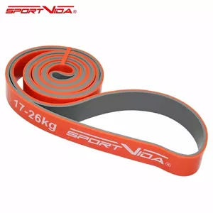 SportVida Ekspanders spēka gumija Fitnesa un GYM treniņiem 2080 * 28 * 4,5 MM (17-26kg) Oranža