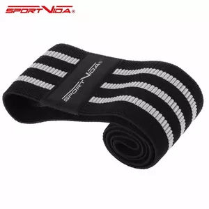 SportVida Fitness & Crossfit High Resistance Band Fabric Rubber for buttock & lower muscle 40*8cm Grey