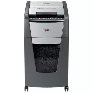Paper shredder REXEL AutoFeed+ 300X, micro-cross cut P-4, 300-sheet auto feed, 60 L bin, 230 mm feed width, 55 dB, Grey/Black