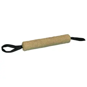 Trixie Training Dummy Biting Roll Jute — Tug Toy for Dogs, Ø6 cm, 300 mm Width, Black/Sand