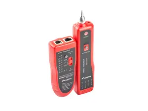 LANBERG network cable tester NT-0501 — RJ-11/RJ-12/RJ-45 support, max length 250 m, built-in battery, LED indicators, black