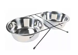 Dog combination feeder & waterer Trixie TRIXIE 24834 stainless steel, Ø 24 cm