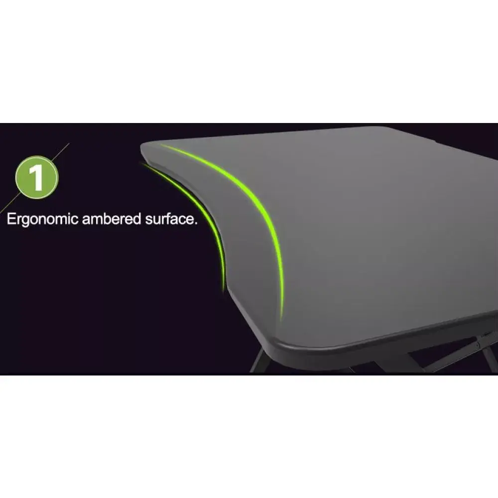 Spēļu galds Techly ar leņķa ergonomisko malu melns Photo 7