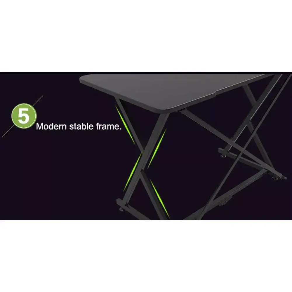 Spēļu galds Techly ar leņķa ergonomisko malu melns Photo 11