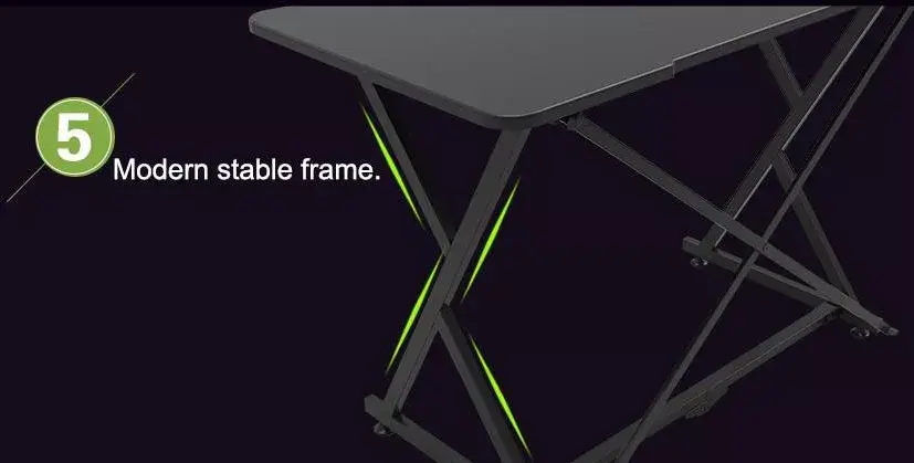 Spēļu galds Techly ar leņķa ergonomisko malu melns Photo 18