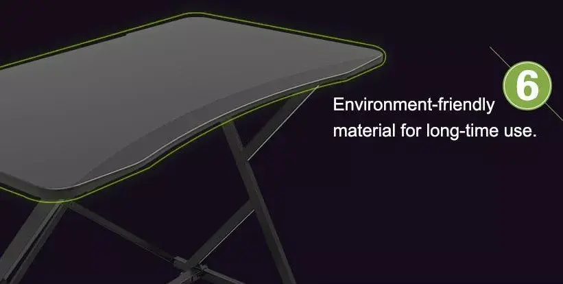 Spēļu galds Techly ar leņķa ergonomisko malu melns Photo 19