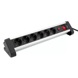 Power Extension Olympia SL 2625 S 1.5m 6 AC Outlets Indoor Black Silver