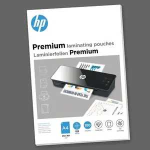 Laminator pouch HP 9124, A4 glossy transparent, 216 × 303 mm, pack of 100