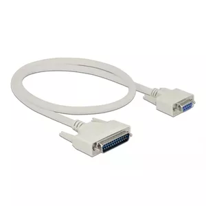 Serial cable DELOCK 86909, D-Sub 25 pin to D-Sub 9 pin, beige, 0.5 m