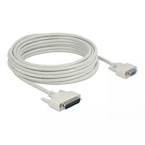 Serial cable DELOCK 86877 — D-Sub 25 pin to D-Sub 9 pin, 10 m, beige
