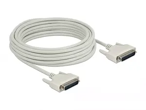 Serial cable DELOCK 84538 — D-Sub 25‑pin to D-Sub 25‑pin, beige, 10 m