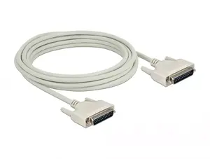 Serial cable DELOCK 84537, D-Sub 25 pin to D-Sub 25 pin, beige, 5 m