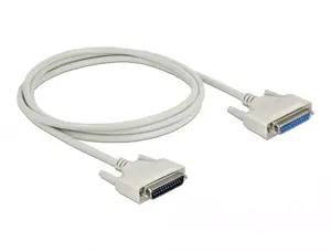Serial cable DELOCK 83207, D-Sub 25 pin to D-Sub 25 pin, beige, 2 m