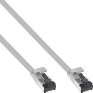 Патч-корд InLine плоский U/FTP Cat.8.1 TPE безгалогенный серый 0.5м