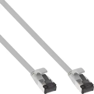 InLine Patch cable flat U/FTP Cat.8.1 TPE halogen-free grey 0.25m
