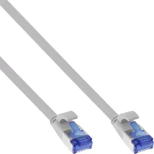 Патч-кабель InLine плоский U/FTP Cat.6A TPE безгалогенный серый 0.25м