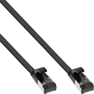Патч-корд плоский InLine U/FTP Cat.8.1 TPE безгалогенный черный 1м