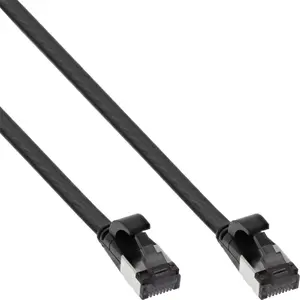 Патч-кабель InLine плоский U/FTP Cat.8.1 TPE безгалогенный черный 0.5м