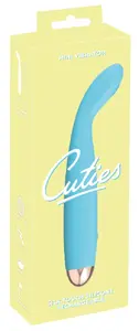 Вибратор Cuties Silicone Blue — маленький водонепроницаемый вибратор, длина 18,7 см, вводимая 14 см, Ø 3,1 см, 7 режимов, USB