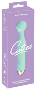 Мини-вибратор Cuties Silicone Green — перезаряжаемый, водонепроницаемый, 17,2 см, Ø 1,5–3,5 см, 7 режимов