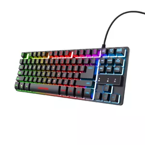 Trust GXT 833 Thado tastatūra Speļu USB Holandiešu Melns, Sudrabs
