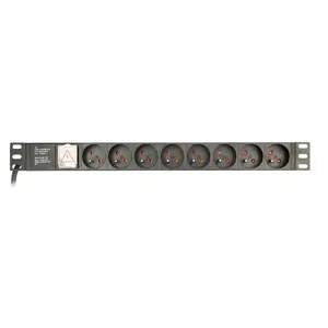 Блок распределения питания GEMBIRD EG-PDU-014-F — 8× розеток Type E, 16 A, кабель 3 м, 1U, 250 V