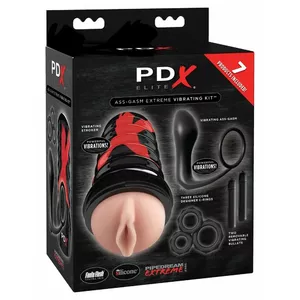 Набор мастурбаторов Pipedream Silicone Black — 7 предметов: PDX Elite вагинальный стимулятор, анальная пробка, 2 вибро-капсулы, 3 эрекционные кольца