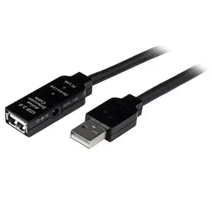 USB extension cable StarTech 10 m USB 2.0 (A male → A female), 480 Mbps, nickel contacts, black