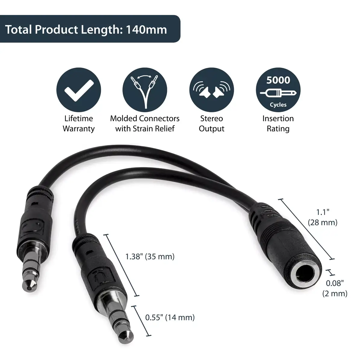 StarTech MUYHSFMM 3.5mm headset splitter adapter Photo 6