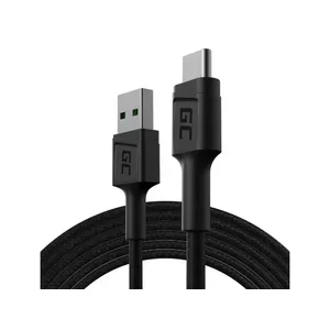 USB Cable Green Cell KABGC19 USB 2.0 2m USB A USB C Black