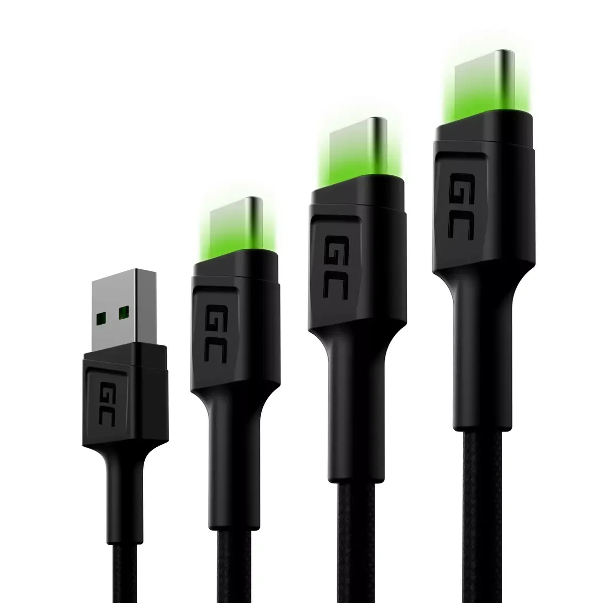 USB-C kabeļu komplekts Green Cell GC Ray — USB A uz USB C Photo 2