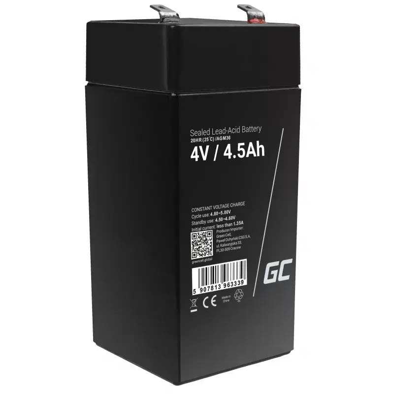 UPS akumulators Green Cell AGM36 — VRLA AGM 4 V 4.5 Ah Photo 12